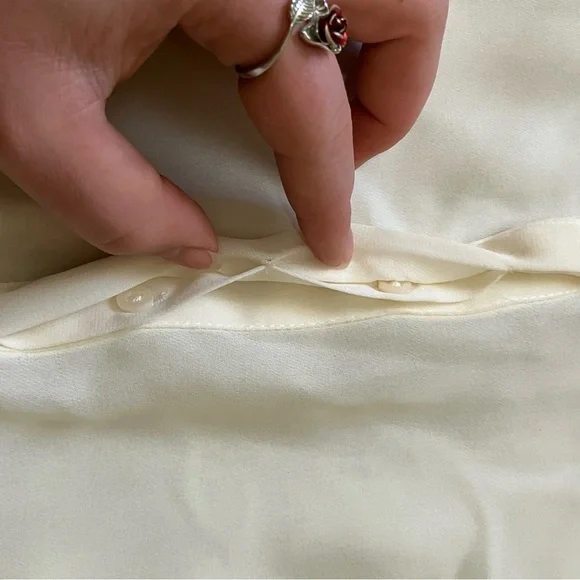 Jennifer Lopez Cream Blouse with Stud Accents - Picture 5 of 6